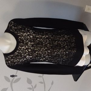 Simply Vera Vera Wang Overlay Black Sweater Tunic